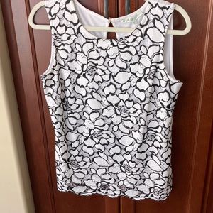Cleo Black and White Sleeveless Top Size MP